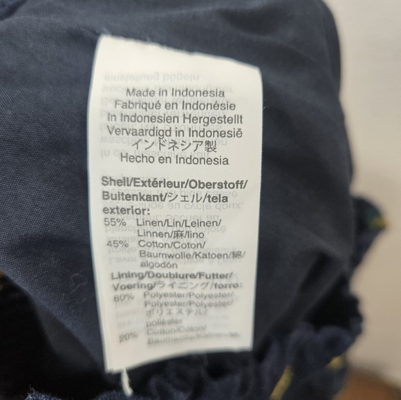 J.CREW Lemon Print Skirt Size 4 Linen-cotton Scalloped Skirt Womens Blue - Picture 5 of 5